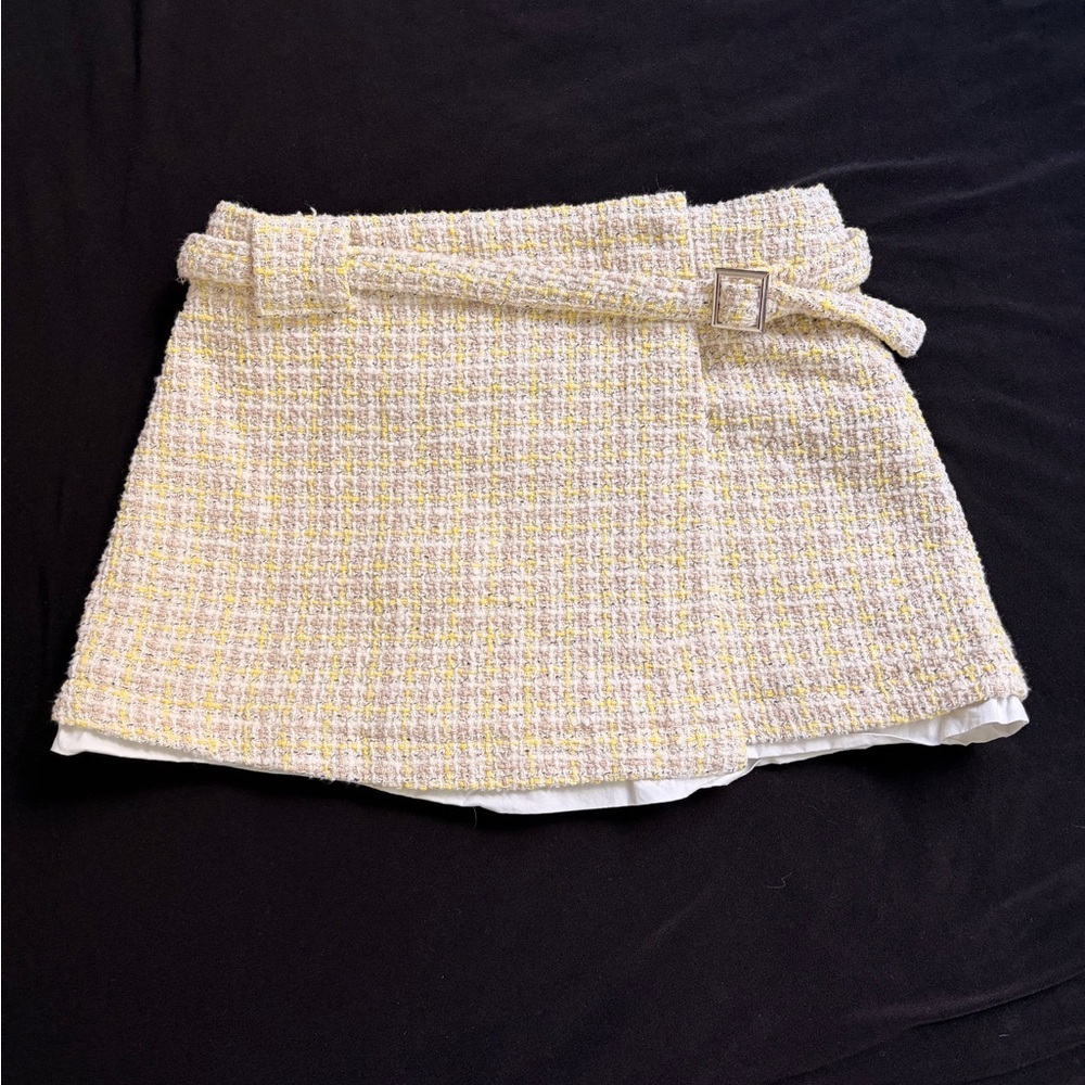 Zara Cream Tweed Mini Skirt
